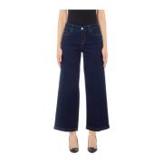 Liu Jo Denim Wide Cropped Jeans Blå Blue, Dam