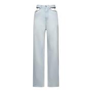 Maison Margiela Blå Denim Högmidjade Jeans Blue, Dam