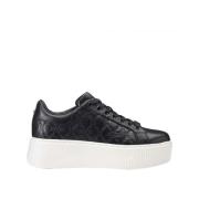 Cult Kedja Mönster Läder Sneakers Svart Black, Dam