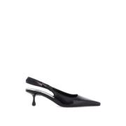 Jimmy Choo Mjukt läder Slingback Decolletage Klackar Black, Dam