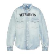 Vetements Logoskjorta Blue, Herr