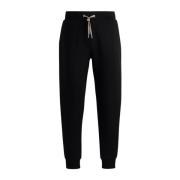 Hugo Boss Svarta sweatpants i regular fit med randiga dragskor Black, ...