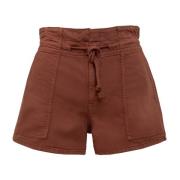 Ba&Sh Bruna Shorts med Dragsko och Fickor Brown, Dam