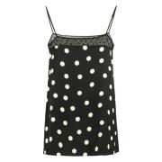 Stella McCartney Polka-dot Viscose Top Black, Dam