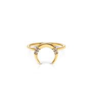 Nialaya Skyfall Tiger Tooth Ring in Gold Yellow, Dam