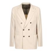 Brunello Cucinelli Elegant Beige Dubbelknäppt Blazer Beige, Herr