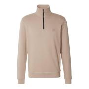 Hugo Boss Zetrust Half Zip Sweatshirt Brown, Herr