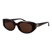 Alexander McQueen Stiliga solglasögon Am0469S Brown, Dam