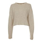 Drykorn Avslappnad passform Cropped Pullover med långa ärmar Beige, Da...