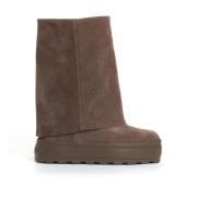 Casadei Taupe Mocka Kil Ankel Boot Beige, Dam