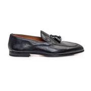 Doucal's Svart Läder Tassel Moc Loafers Black, Herr