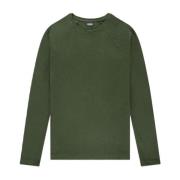 Kultivate Oblique Crew Neck Jumper Green, Herr