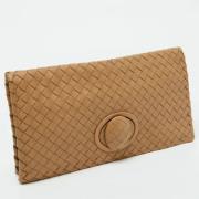 Bottega Veneta Vintage Pre-owned Laeder kuvertvskor Beige, Dam