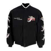 Iuter Svart Varsity Jacka med Quiltad Foder Black, Herr