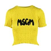 Msgm T-Shirts Yellow, Dam