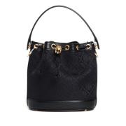 Tory Burch Svart tyg och läder bucket bag Black, Dam