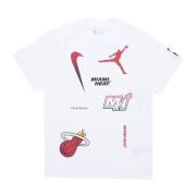 Nike Miami Heat Basketball Tee Statement Shirt White, Herr