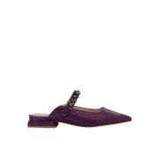 ALMA EN PENA Rhinestone mule Purple, Dam