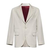 Brunello Cucinelli Beige Blazer Peak Lapels Jacket Beige, Herr