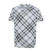 Burberry Blå Vintage Check Mönster T-shirts och Polos Blue, Herr