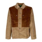 HUF Marinblå Velvet Overshirt med Knappfickor Brown, Herr