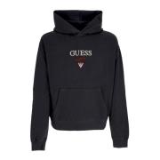 Guess Svart Logo Hoodie Långärmad Black, Herr