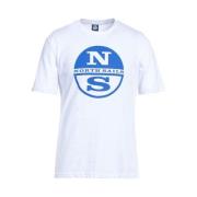 North Sails Vit Bomull Logo Print T-shirt White, Herr