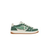 Enterprise Japan Röda låga sneakers med Rocket-logotyp Green, Herr