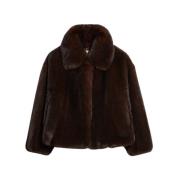 Vanessa Bruno Brun Fuskpäls Oversized Jacka Brown, Dam