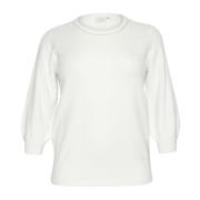 Kaffe Curve Glimmerkant Pullover Tröja White, Dam