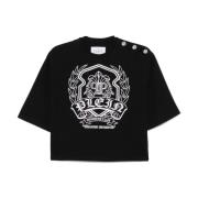 Philipp Plein Stilren Grafisk T-shirt Black, Dam