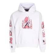 Octopus Love Hoodie Vit Ribbade Manschetter White, Herr