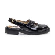 Thom Browne Svarta Läderloafers med Perforerade Detaljer Black, Dam