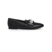 Casadei Svart Loafer med Strass Black, Dam