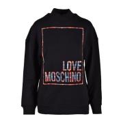 Love Moschino Kräm Sweatshirt för Kvinnor Black, Dam