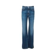 Icon Denim Avslappnad passform funktionella fickor jeans Blue, Dam