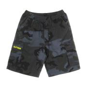 Iuter Camo Cargo Jogger Shorts i Svart Black, Herr