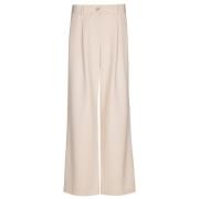 Marie Méro Kräm Wide Leg Byxor Beige, Dam