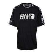 Versace Jeans Couture Bomull T-shirt med Stiligt Design Black, Herr