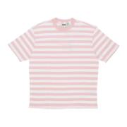 Guess Enkel Randig Tee Blush Bomull T-shirt Pink, Herr