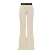 Palm Angels Logo Tape Sweatpants Beige, Dam