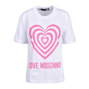 Love Moschino Bomull T-shirt med Stiligt Design White, Dam