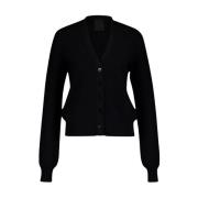 Givenchy Mångsidig Svart Ribbstickad Cardigan Black, Dam