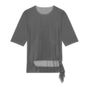 Y-3 T-shirt med dekorativ finish Gray, Dam