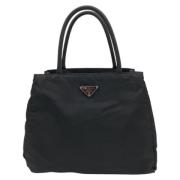 Prada Vintage Pre-owned Canvas axelremsvskor Black, Dam