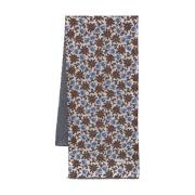 Kiton Blommig Sidenscarf Fransad Design Multicolor, Herr