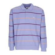 Obey Långärmad Polo Sweatshirt Digital Violett Purple, Herr