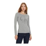 Guess Bomull T-shirt - Regular Fit, Långärmad Gray, Dam