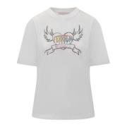 Chiara Ferragni Collection Edgy Punk T-Shirt White, Dam