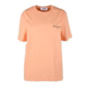 Msgm Bomull T-shirt med Unik Stil Pink, Dam